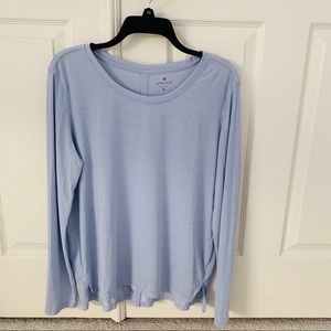 Athleta Shimmer Powder Blue Layering Long Sleeve